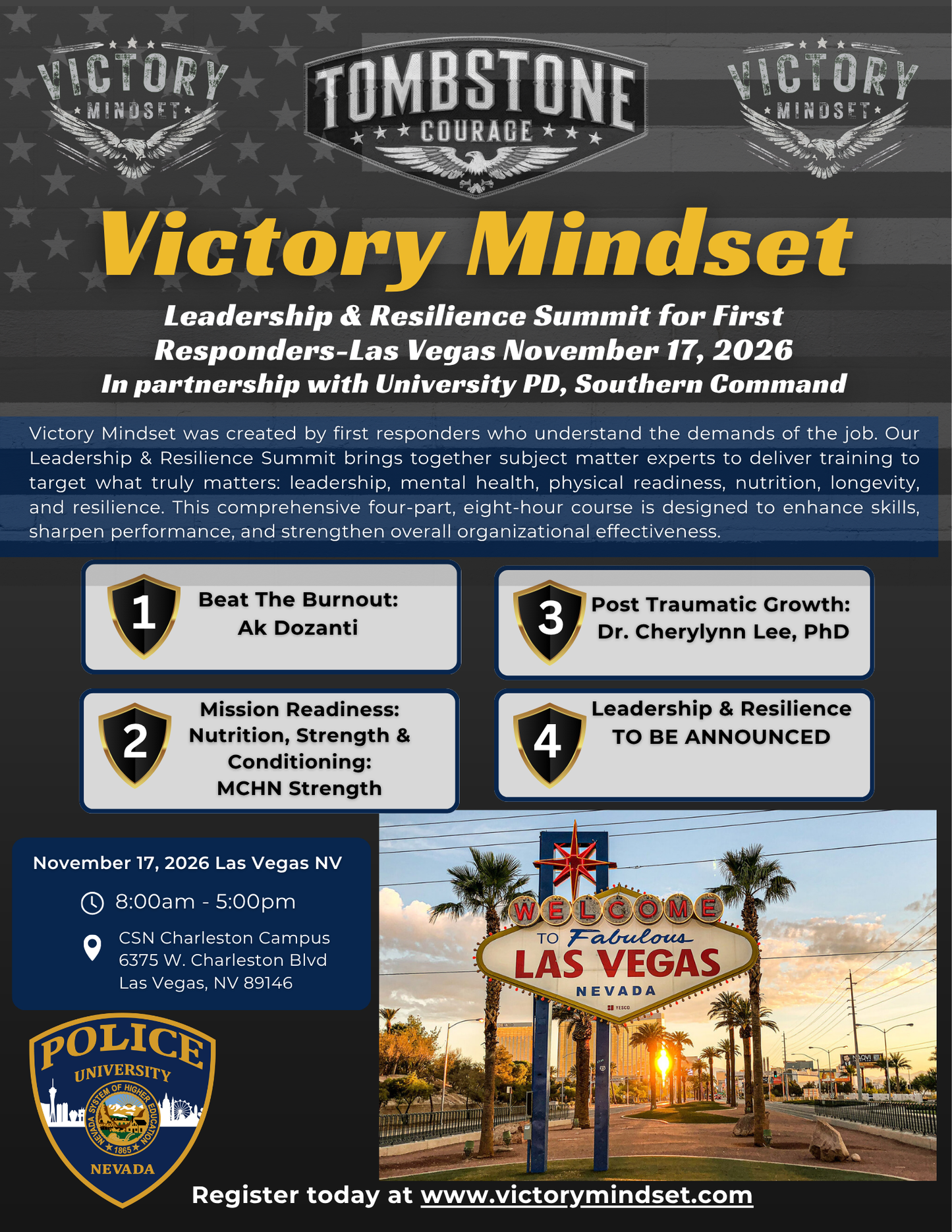 Victory Mindset Leadership & Resilience Summit for First Responders-Las Vegas NOV 17, 2026